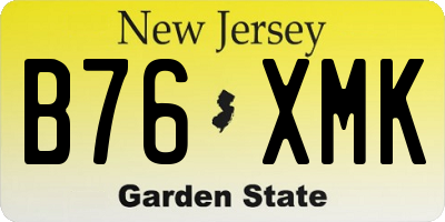 NJ license plate B76XMK