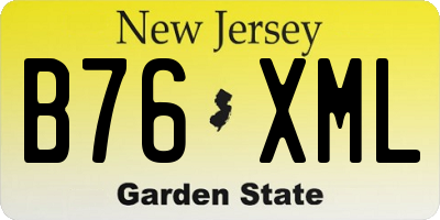 NJ license plate B76XML