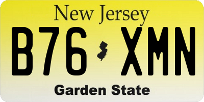 NJ license plate B76XMN