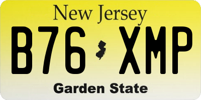 NJ license plate B76XMP