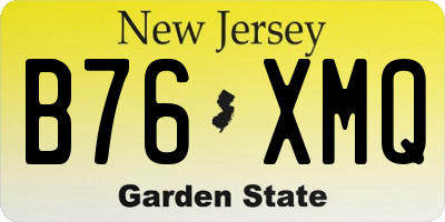 NJ license plate B76XMQ