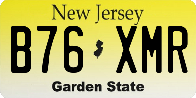 NJ license plate B76XMR