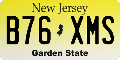 NJ license plate B76XMS