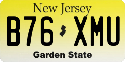 NJ license plate B76XMU