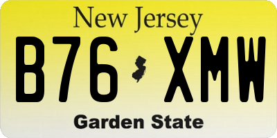 NJ license plate B76XMW