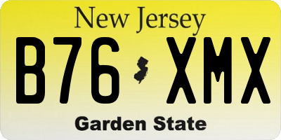 NJ license plate B76XMX