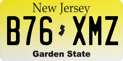 NJ license plate B76XMZ
