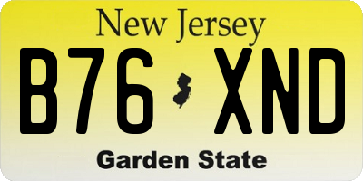 NJ license plate B76XND