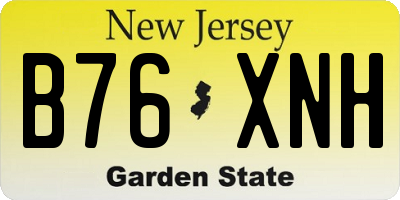 NJ license plate B76XNH