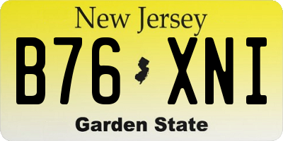 NJ license plate B76XNI