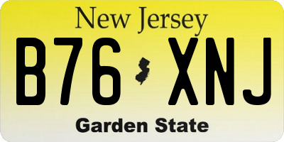 NJ license plate B76XNJ
