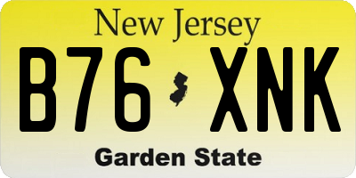 NJ license plate B76XNK