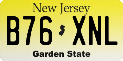 NJ license plate B76XNL