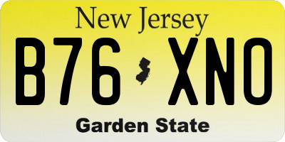 NJ license plate B76XNO