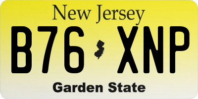 NJ license plate B76XNP