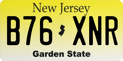 NJ license plate B76XNR