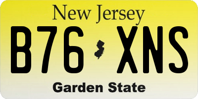 NJ license plate B76XNS