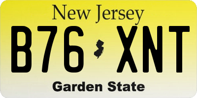 NJ license plate B76XNT