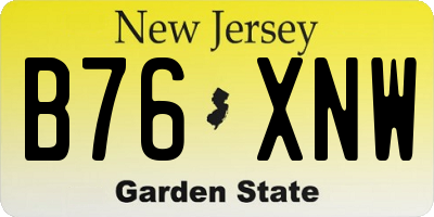 NJ license plate B76XNW