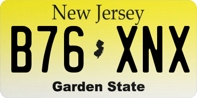 NJ license plate B76XNX