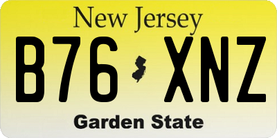NJ license plate B76XNZ