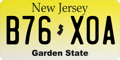 NJ license plate B76XOA