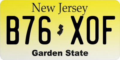 NJ license plate B76XOF