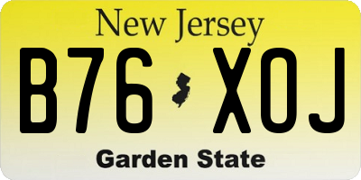 NJ license plate B76XOJ