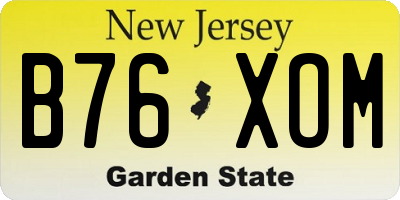 NJ license plate B76XOM