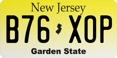 NJ license plate B76XOP