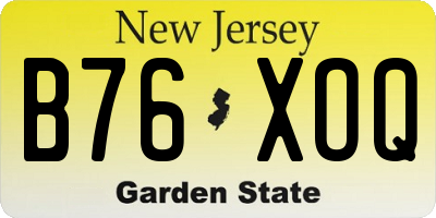 NJ license plate B76XOQ