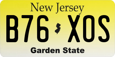 NJ license plate B76XOS