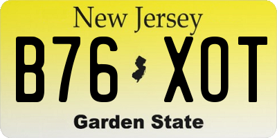 NJ license plate B76XOT