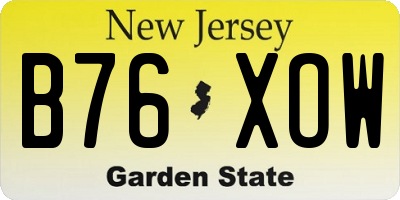 NJ license plate B76XOW