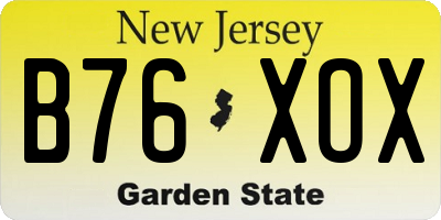 NJ license plate B76XOX