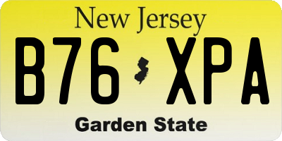 NJ license plate B76XPA