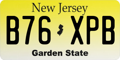 NJ license plate B76XPB