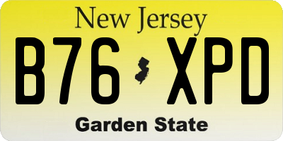 NJ license plate B76XPD