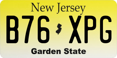NJ license plate B76XPG