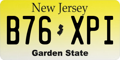 NJ license plate B76XPI