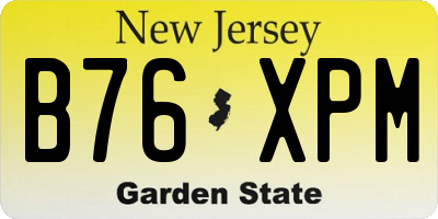 NJ license plate B76XPM