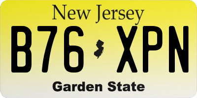 NJ license plate B76XPN