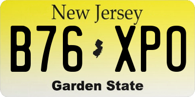 NJ license plate B76XPO