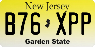 NJ license plate B76XPP