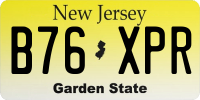 NJ license plate B76XPR