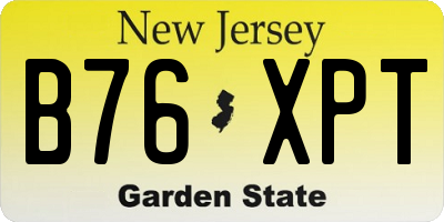 NJ license plate B76XPT