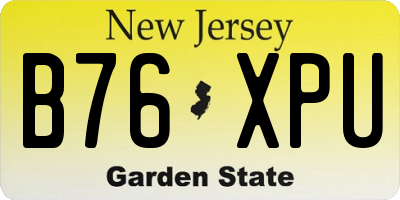 NJ license plate B76XPU