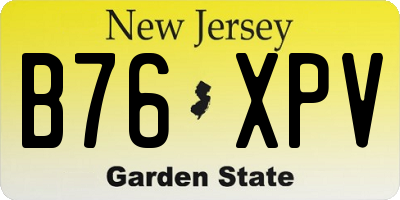NJ license plate B76XPV