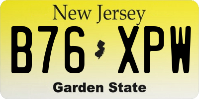NJ license plate B76XPW
