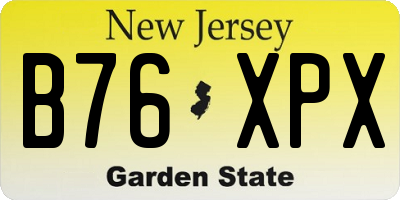 NJ license plate B76XPX